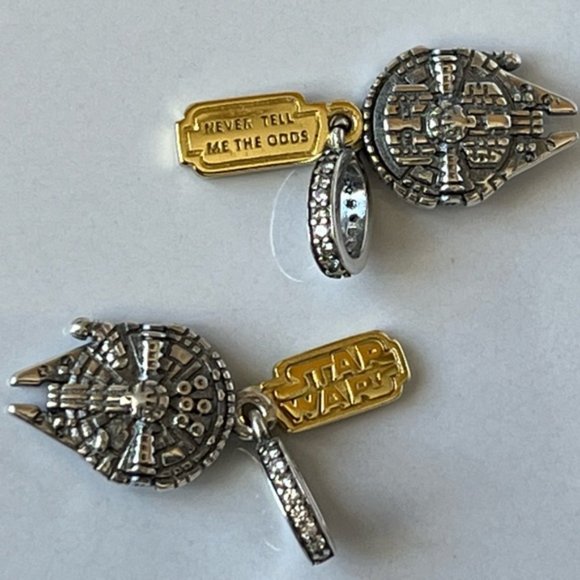 Sterling Silver Star Wars Millennium Falcon Dangle Charm - Picture 7 of 10